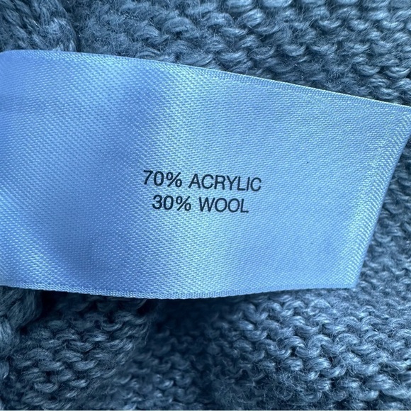 Orvis Gray Cableknit Wool Blend Turtleneck Long Sleeve Sweater, Medium - Picture 8 of 8